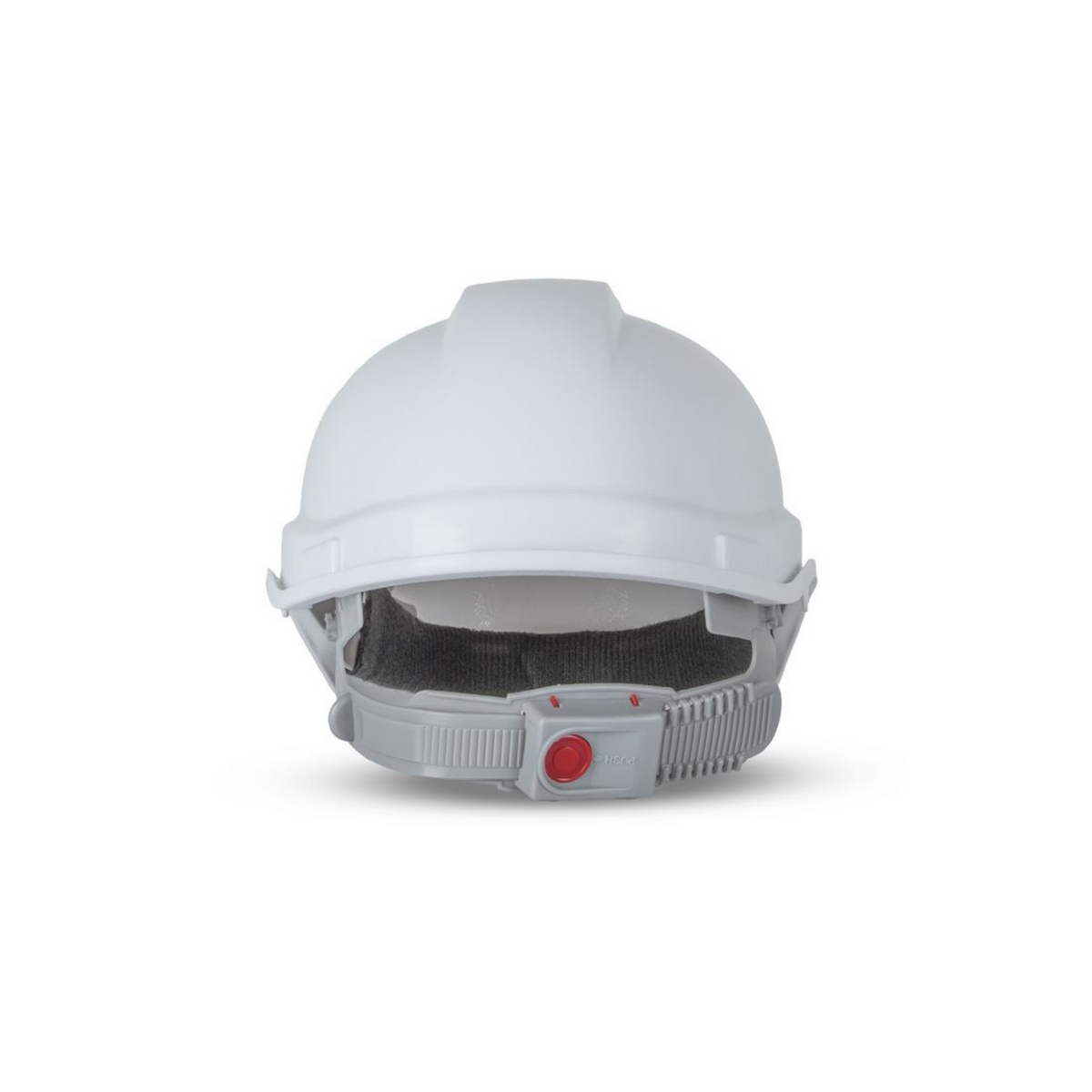 Industrial Safety Helmet with Push-Lock Harness - White