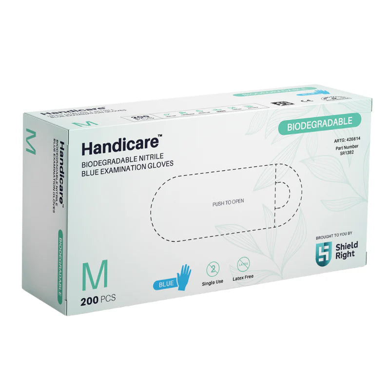 Biodegradable Blue Nitrile Examination Gloves