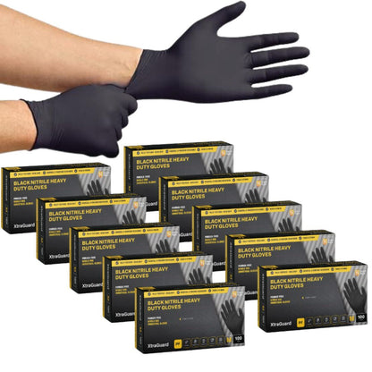 Black Nitrile XtraGuard Disposable Gloves Heavy Duty