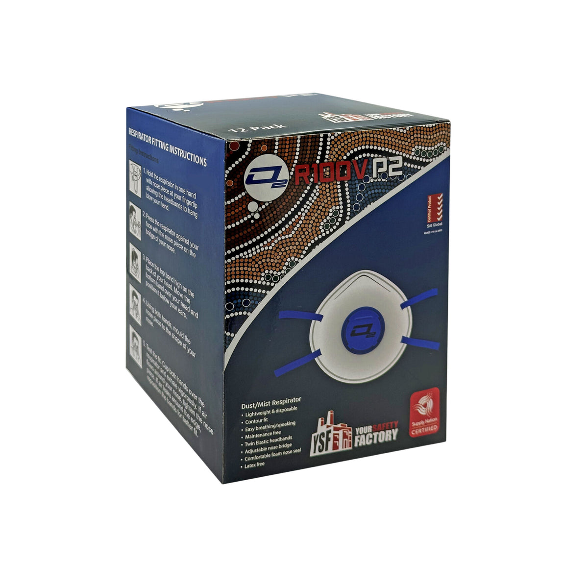 YourSafety Factory P2 Valved Disposable Respirator - Box of 12