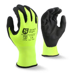 Shieldright DuraFlex HiVis Sandy Nitrile Coated Gloves