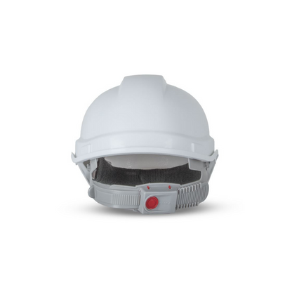Industrial Safety Helmet with Push-Lock Harness - White