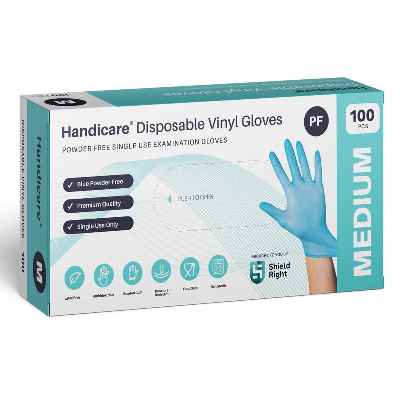 Blue Vinyl Powder Free Disposable Gloves