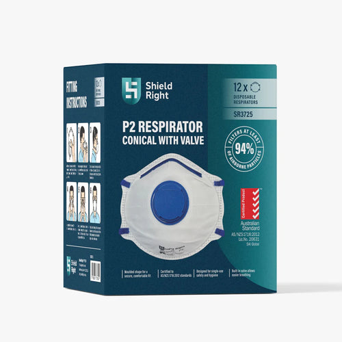 P2 Conical Disposable Respirator Valved - Carton of 240 — Safehaus PPE Australia