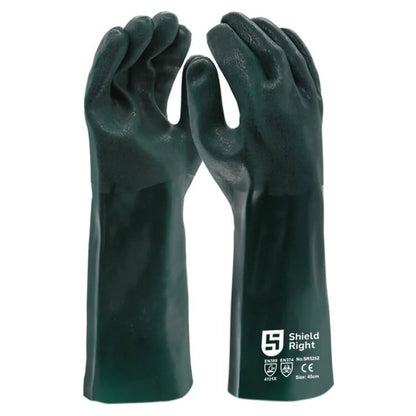 Double Dipped Green PVC Chemical Gloves