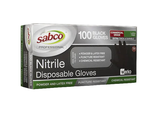 Black Nitrile Gloves 100 Pack Disposable Powder Free