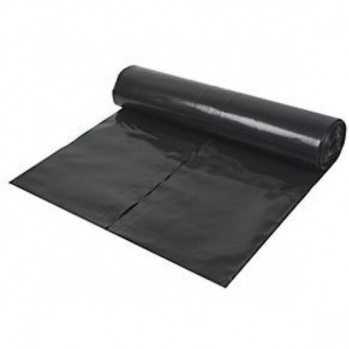 Black Builders Plastic 2m x 50m x 200um Plastic for Site Protection - Heavy Duty Folded Poly Sheeting